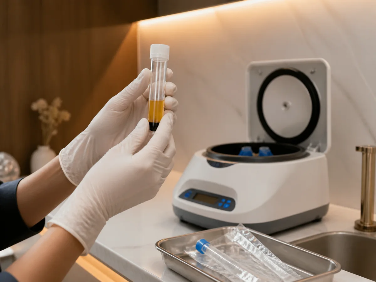 Platelet-rich plasma preparation for the P-Shot at Vivardi Clinics