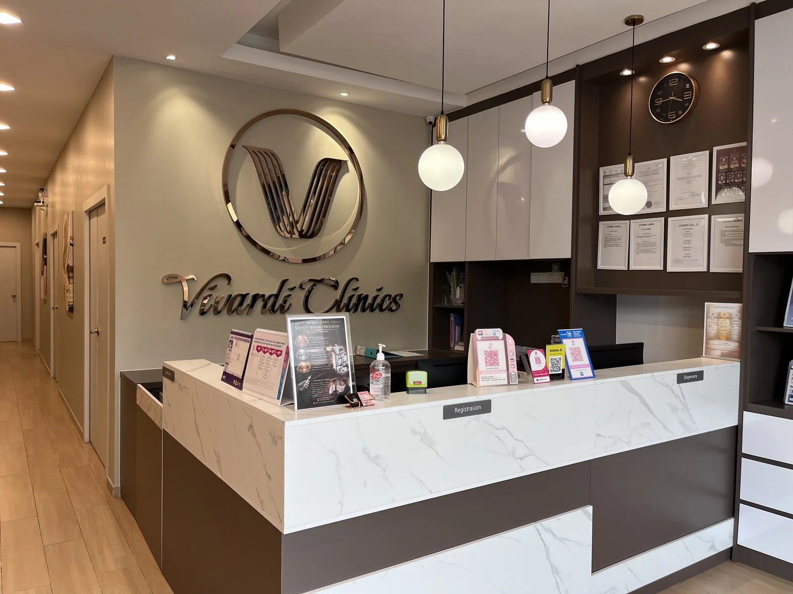 Reception area at Vivardi Clinics, Rawang